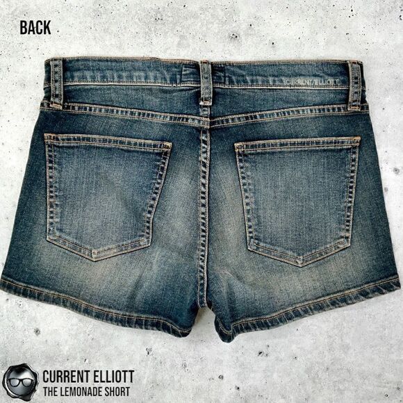 CURRENT ELLIOTT LEMONADE JEAN SHORTS SUN-FADED DENIM MINI SHORTS SIZE 24 / 0 NEW - Picture 13 of 13